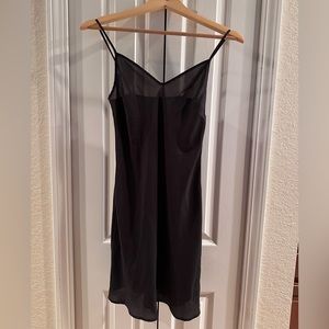 All Saints Dark silk slip dress grey